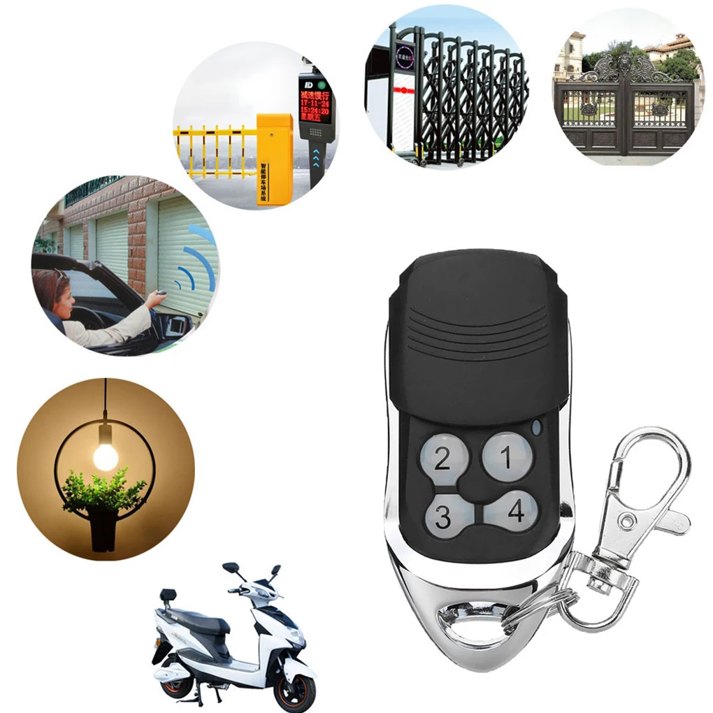 Pack of 4 Metal Garage Door Remote Control Wireless 3V 100m Portable Reusable Battery Powered Replacement Controller