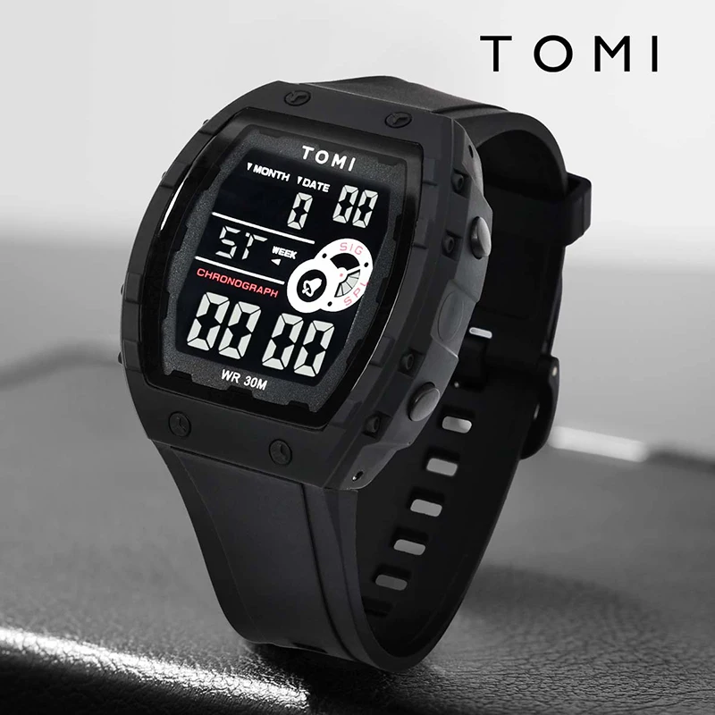 TOMI Men\'s Sports Multi functional Sports Watch Outdoor Waterproof Date Luminous LED Digital Student Electronic Watch