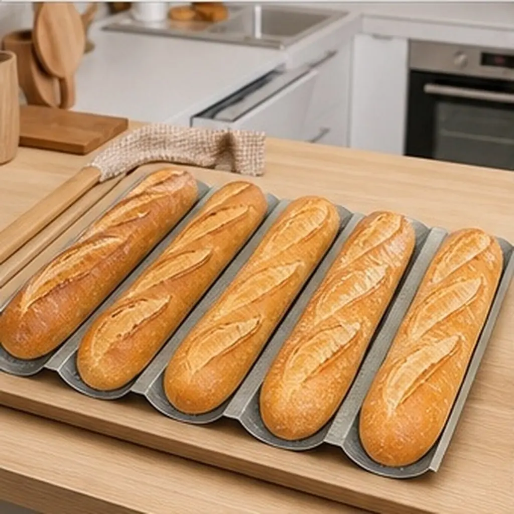 Wave Style French Bread Pan Made of Premium Material for Ideal for Home Bakers and Small Bakeries Baking Mold