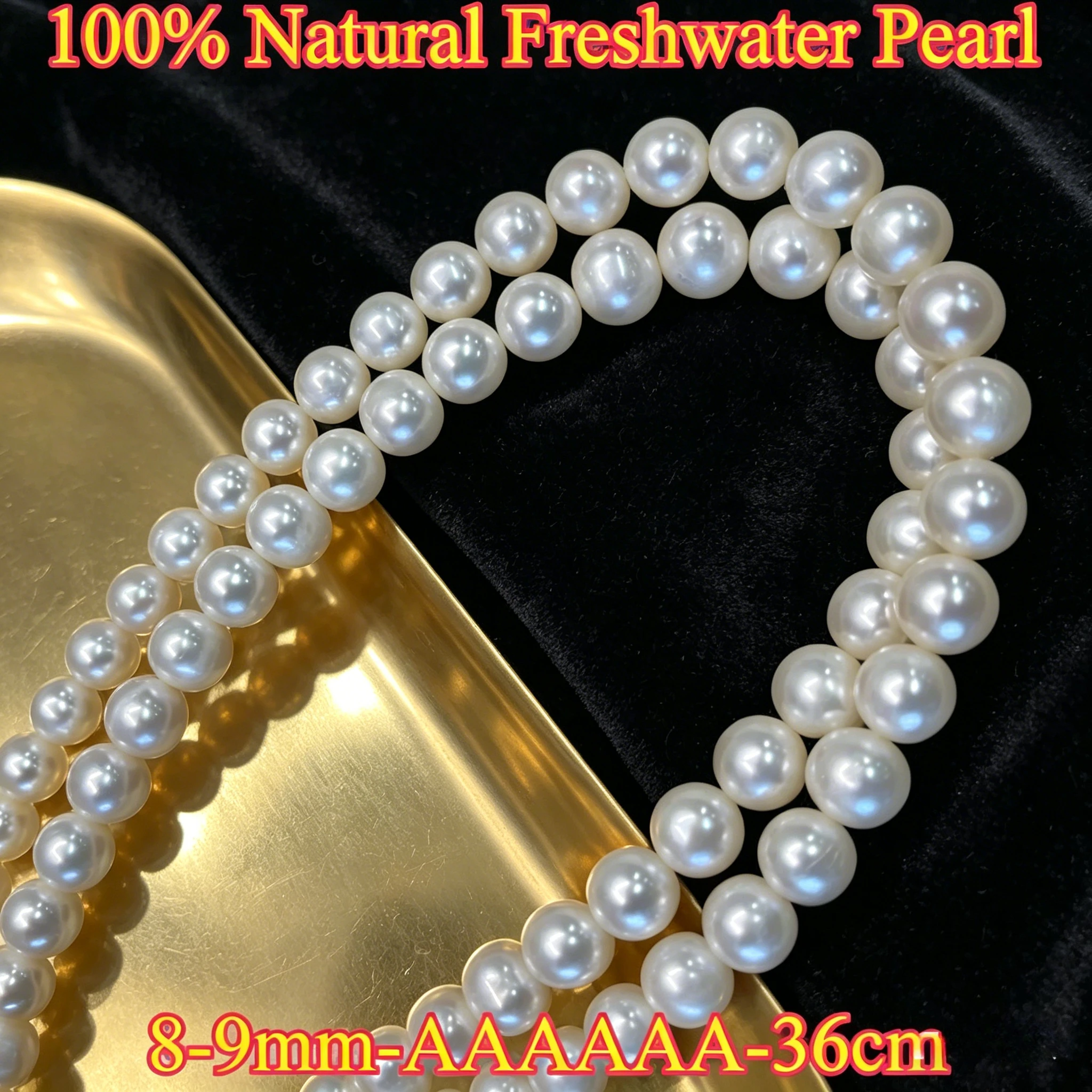 

8-9mm Factory Wholesale Natural Freshwater Pearl White Round Spacer Loose Bead Jewelry Make DIY Necklace Bracelet Women Wedding