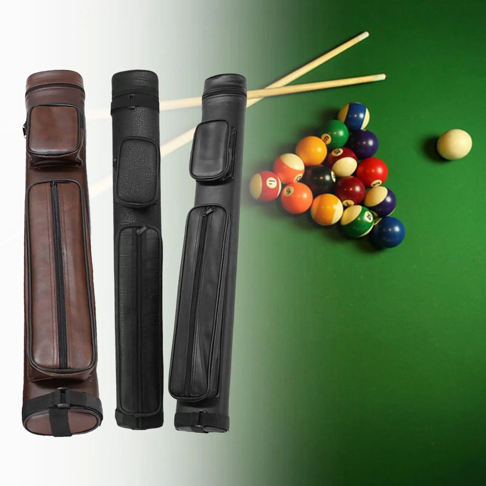 Durable Billiard Pool  Bag 4 Holes Carrying Case Accessory Billiard Stick Storage PU Leather Holder for Billiard Stick Rod