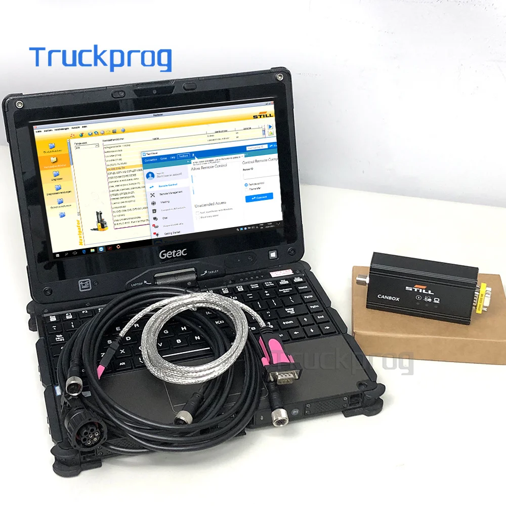 for Still steds Forklift truck Canbox Automatic diagnostic kit for Still Canbox RS232 Adapter Scanner tool Getac V110 Laptop