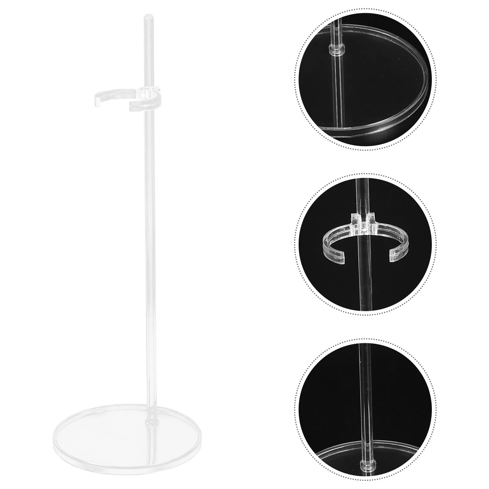 Suportes de exibição para figuras de ação, 8 peças, clipes ajustáveis ​​para cintura, rack de mesa de plástico transparente para exibições em miniatura de 11-13 polegadas