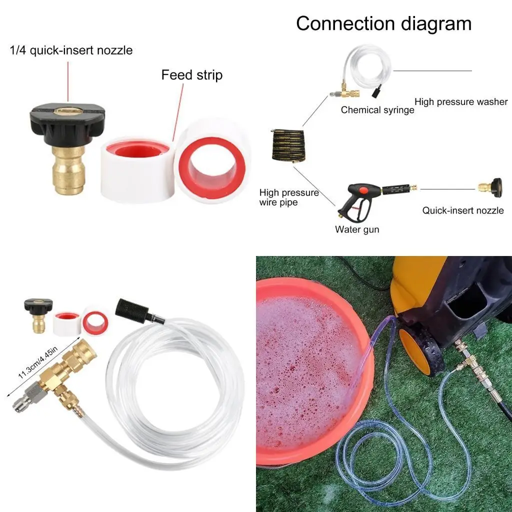  Chemically Injector Kits 3/8 Inch Quick Connector Adjustable Soap Dispenser