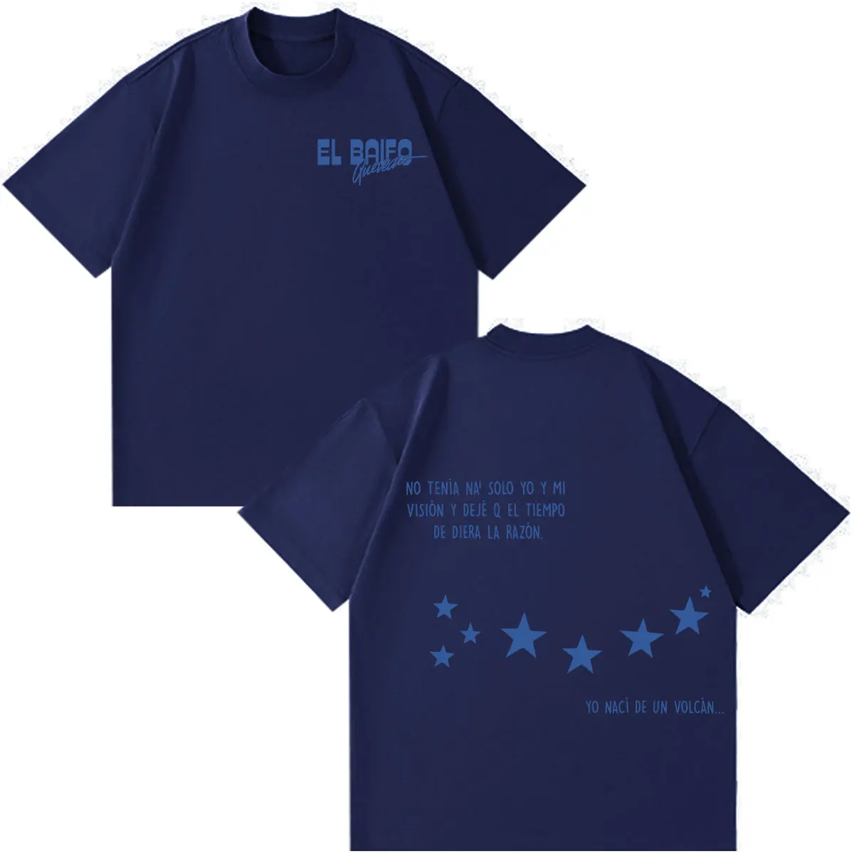 QUEVED0 EL BAIFO Album 2026 Tour Print T-Shirt für Herren und Damen, modisches T-Shirt aus Baumwolle, lässig, locker, übergroß, kurzärmelig – Detail 6
