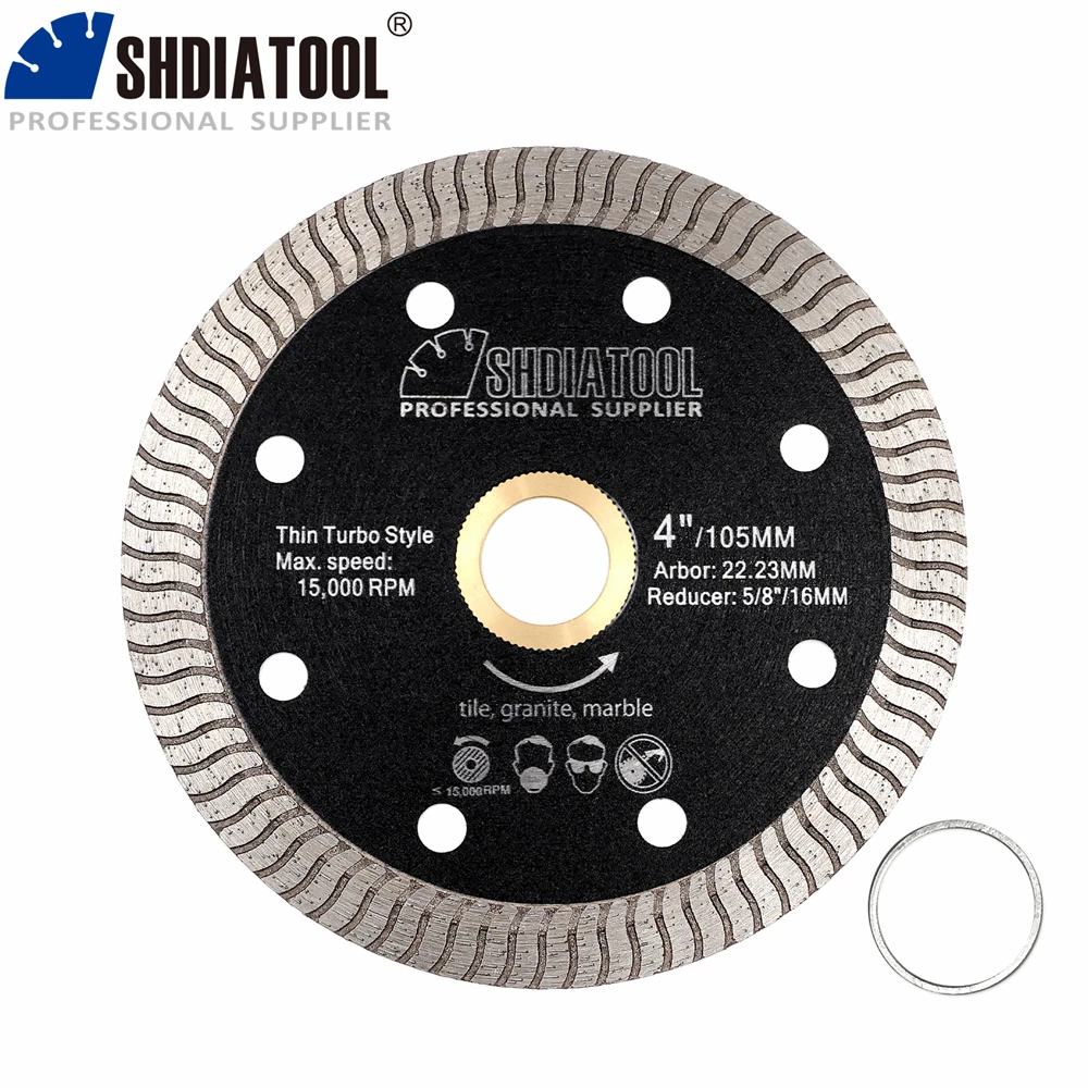 SHDIATOOL 1/2Pcs Superthin Cutting Disc 105/115/125mm Diamond S-shaped Turbo Saw Blade Ceramic Tile Marble Granite Cutter Plate