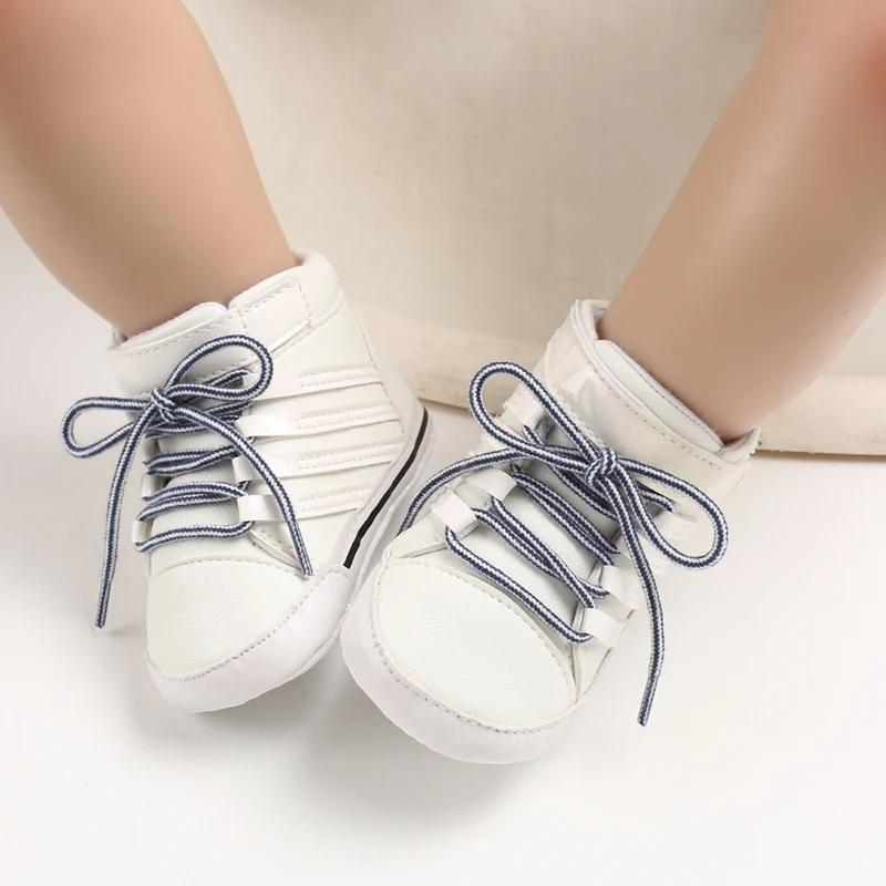 Weiße Tauf-Babyschuhe für Jungen und Mädchen, weichsohlige Baptismusschuhe, Sneakers für Neugeborene, Tauf-Lauflernschuhe – Detail 23