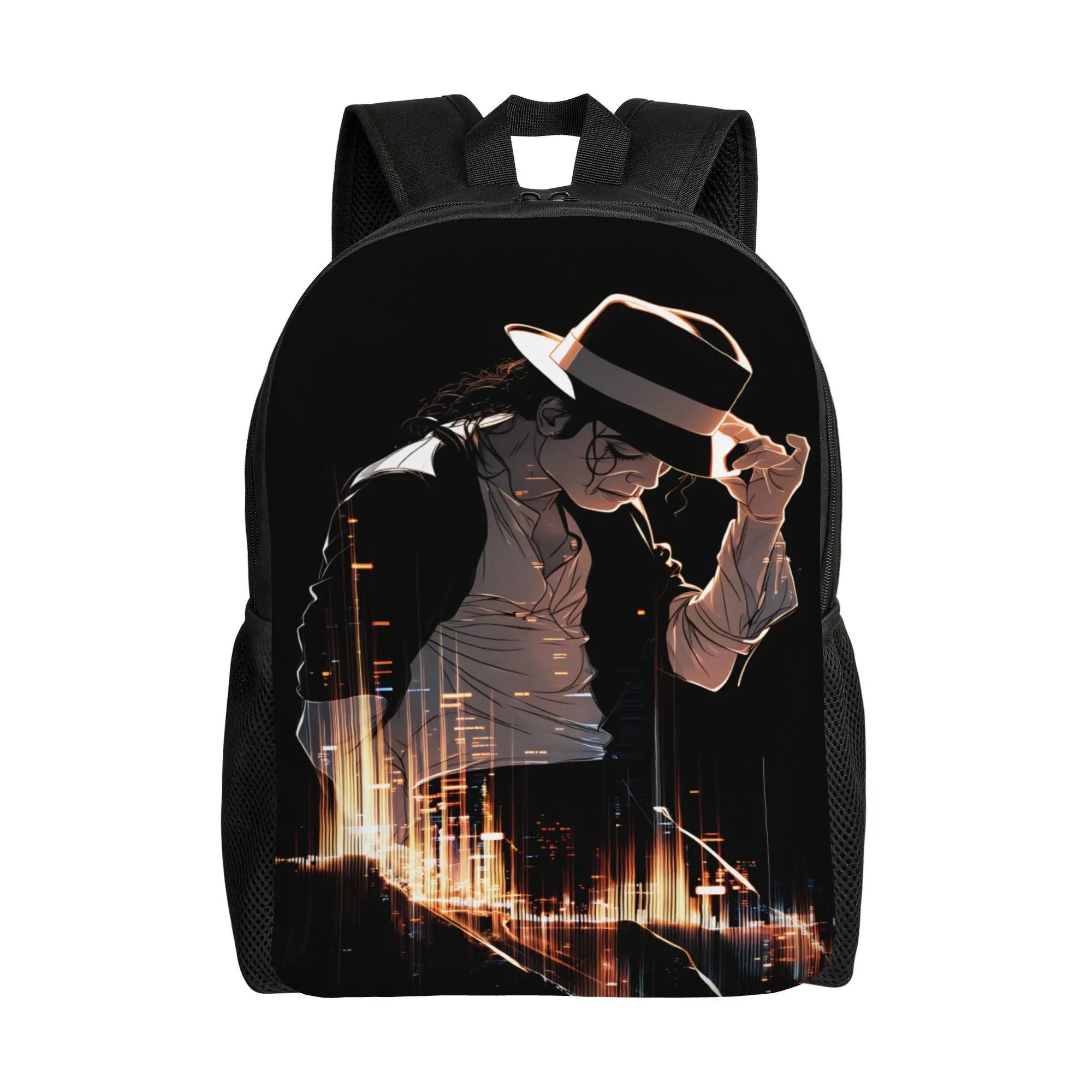 Michael MJ Backpack Girl  Pattern Backpacks Polyester Style High School Bags Workout Custom Rucksack
