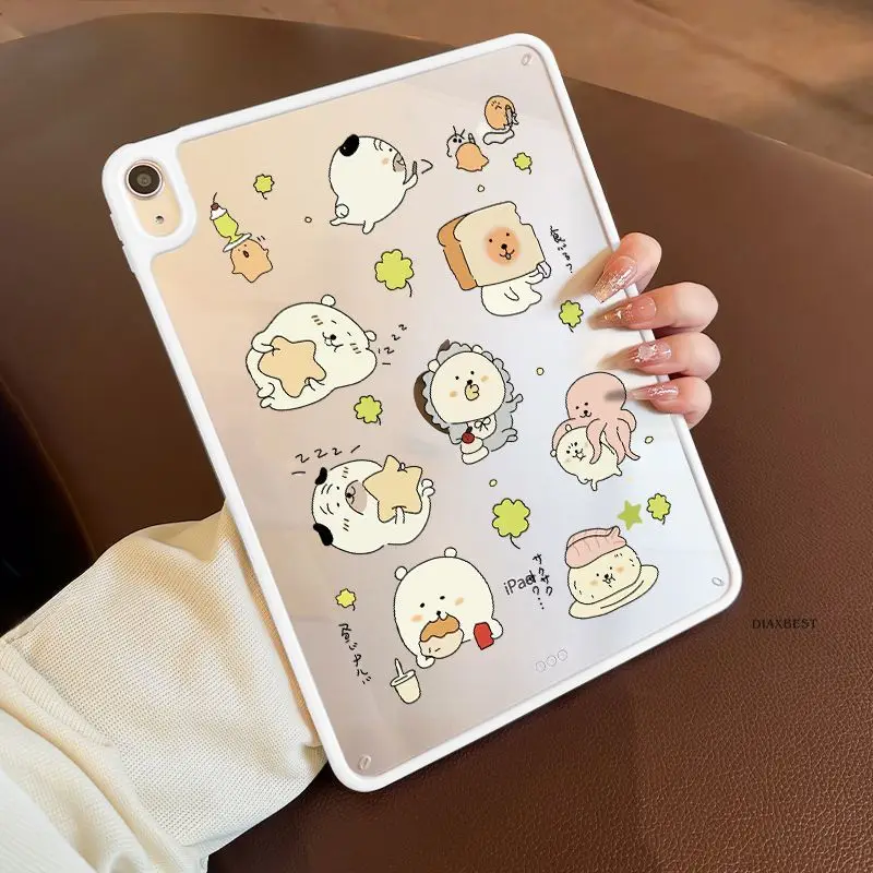 Transparent Kawaii Bear Cartoon New Tablet Case For iPad Pro 11 12.9in 13 M4 M5 9.7 10.2 5/6th 7/8/9 10 11th MINI Air 5 6 7 Case