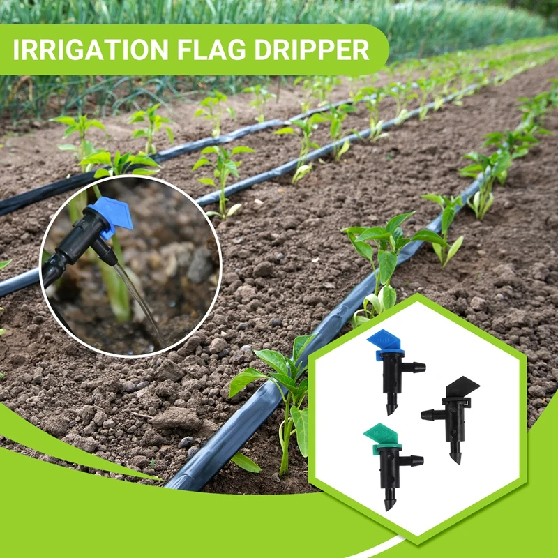 60 Pieces Drip Emitter Garden Flag Irrigation Dripper In 3 Sizes, Trees And Shrubs, 1 GPH, 2 GPH, 4 GPH