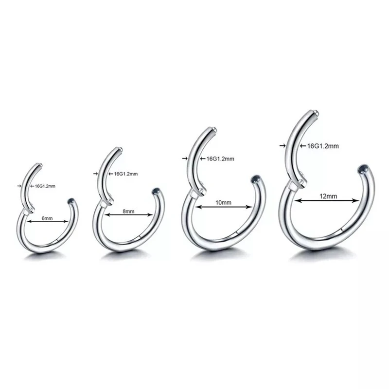 10pcs Punk Stainless Steel Piercing Creative Earrings Septum Piercing Nose Ring Ear Expanders Ear Gauges Personliaty Jewelry