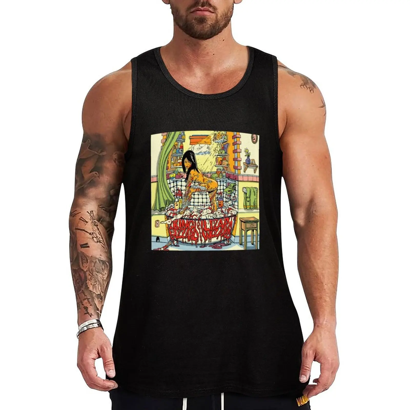 

King Gizzard & the Lizard Wizard shower Tank Top Logo Free Print Tank Top Casual Graphic Sleeveless