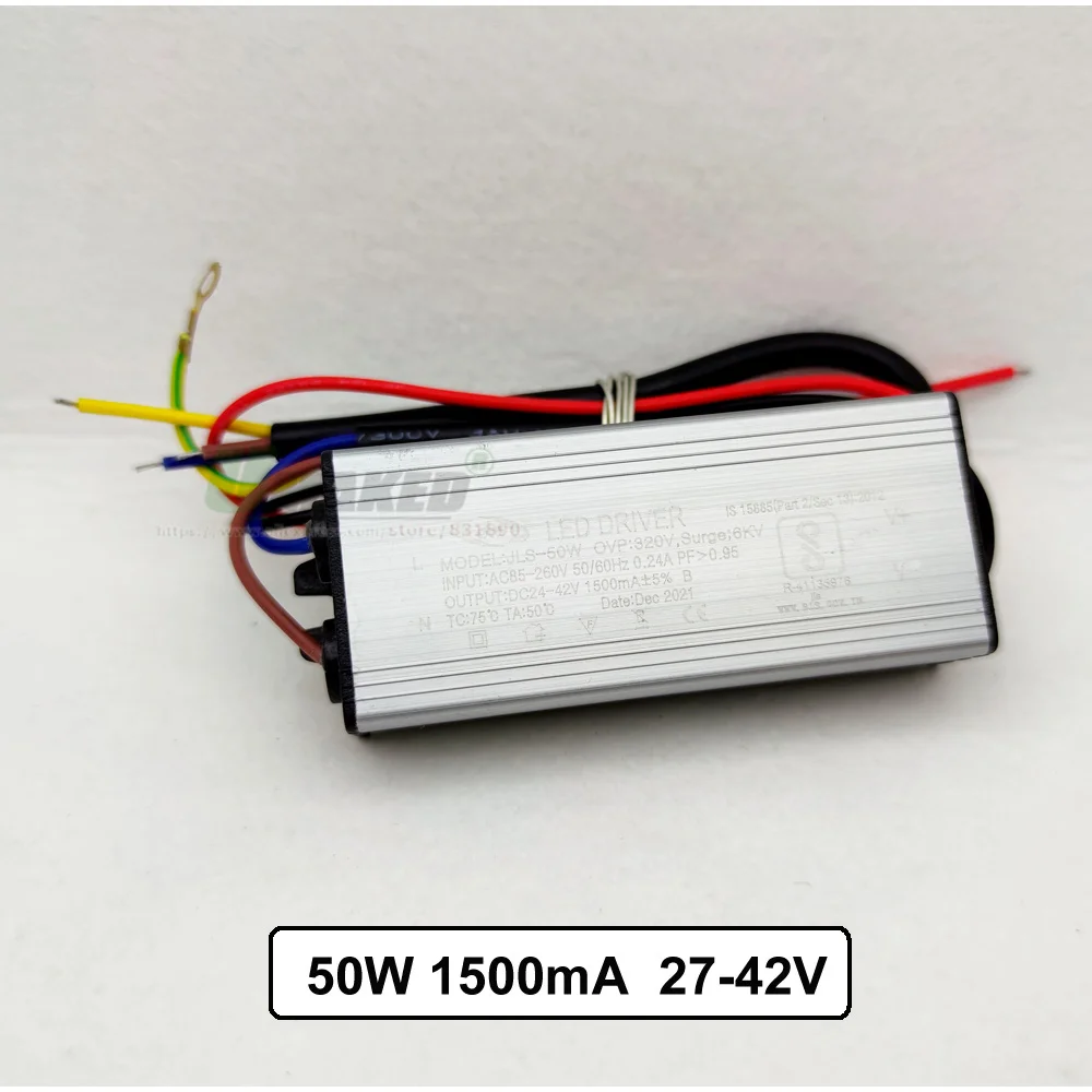 Imagem -03 - Waterproof o Motorista 1500ma 300ma Ip65 Conduziu a Entrada 85220v da Fonte do Projector da Fonte de Alimentação do Transformador da Iluminação à C.a. dc 50w