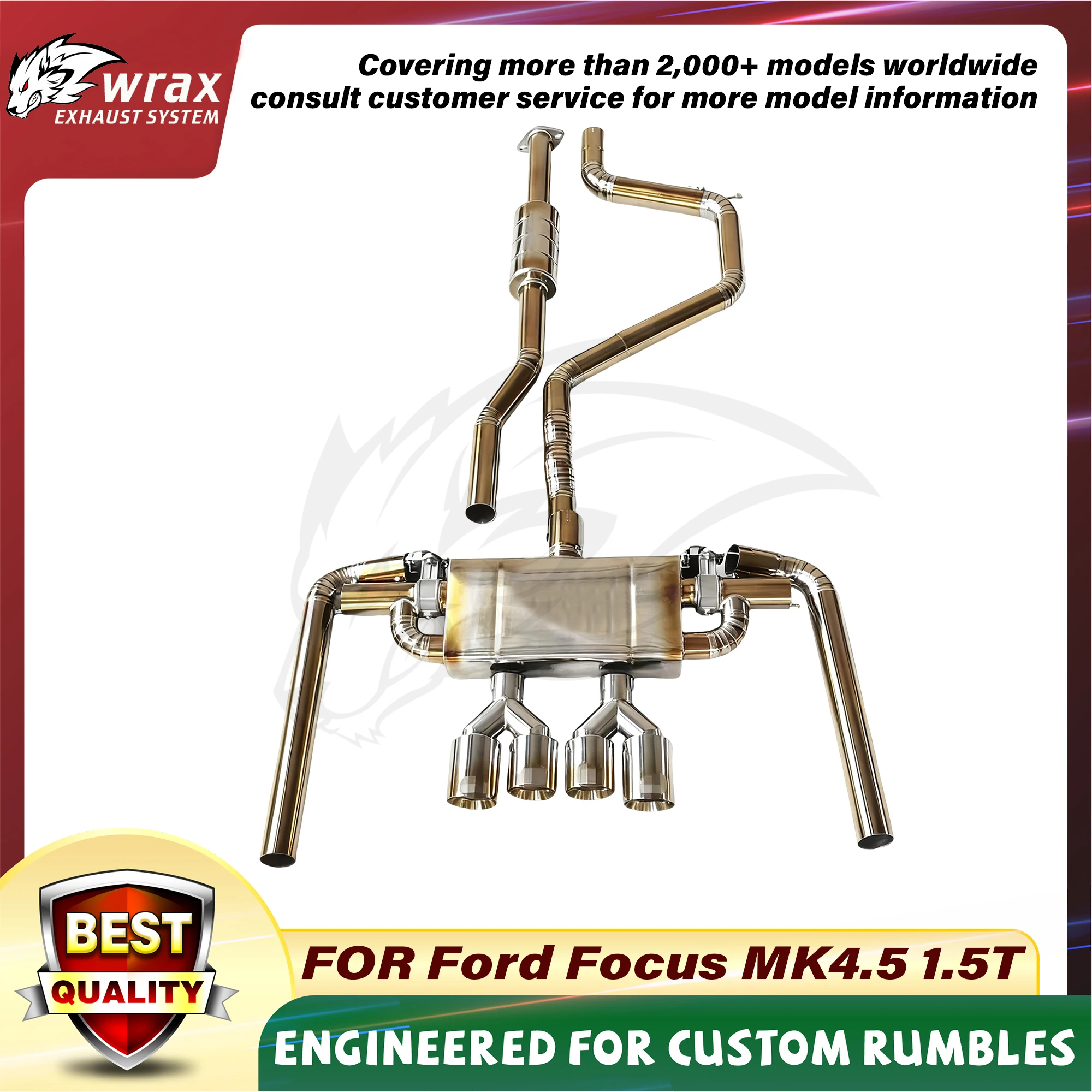

WRAX Titanium Alloy Catback for Ford Focus MK4.5 1.5T Sport Exhaust System Plug-and-Play Easy Installation