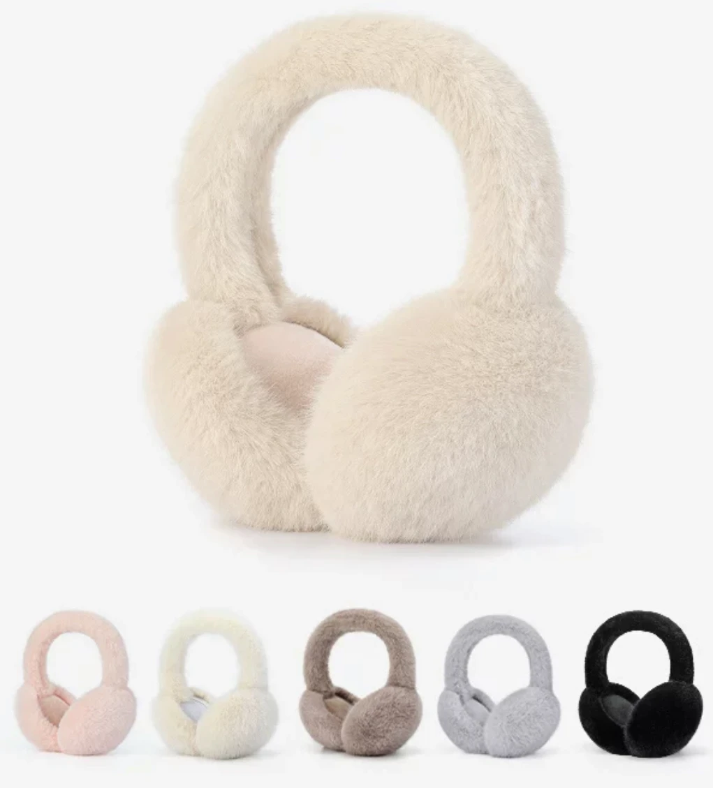 ที่ปิดหูสําหรับผู้หญิงฤดูหนาวหญิง Faux FUR Fuzzy Earmuffs พับหูอุ่นขนแกะซับหูครอบคลุม