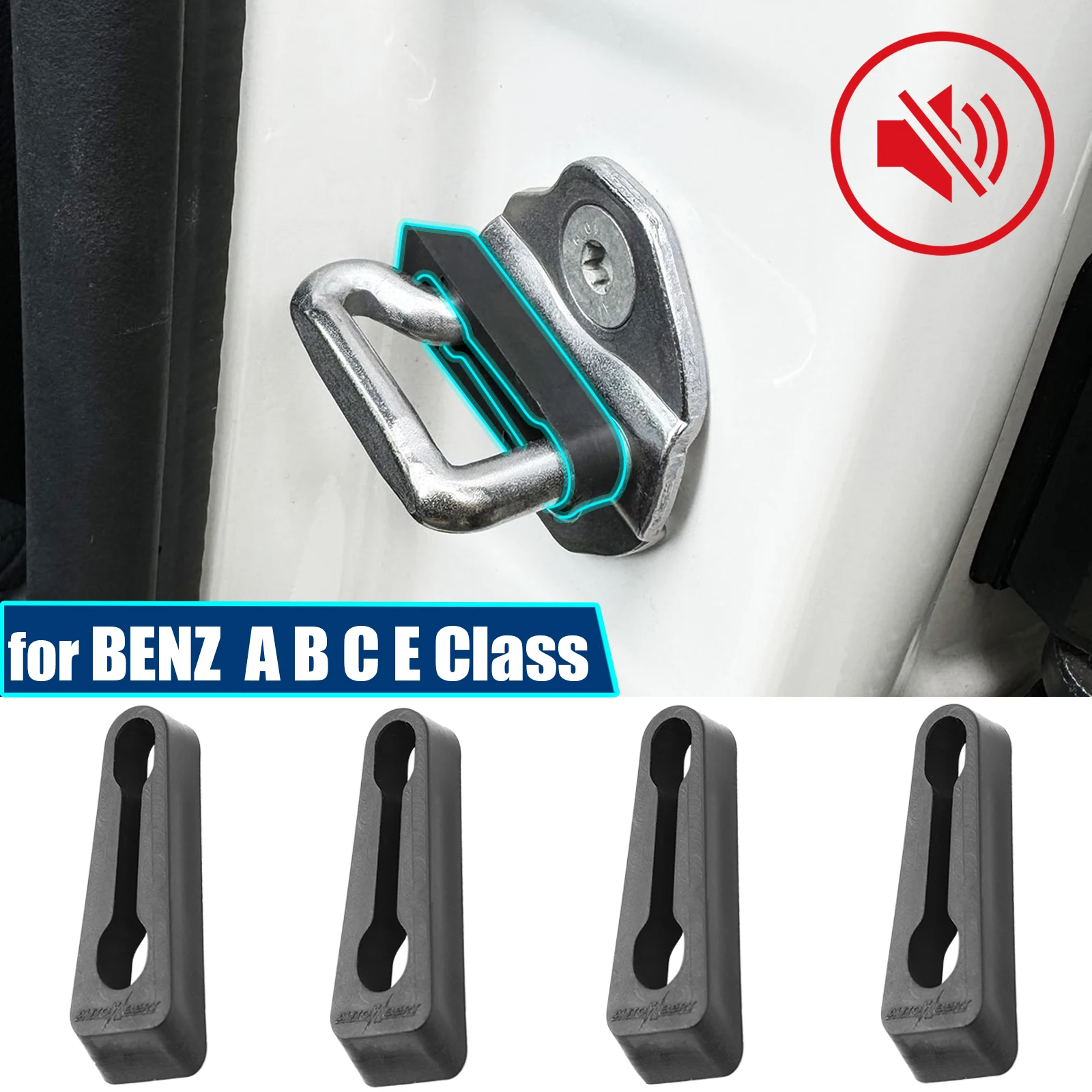 Демпфер буфера дверного замка для Mercedes Benz A B C E Class GLA GLB GLC EQB CLA C200 E300 Creaking Noise Gap Seal Stopper Deadener