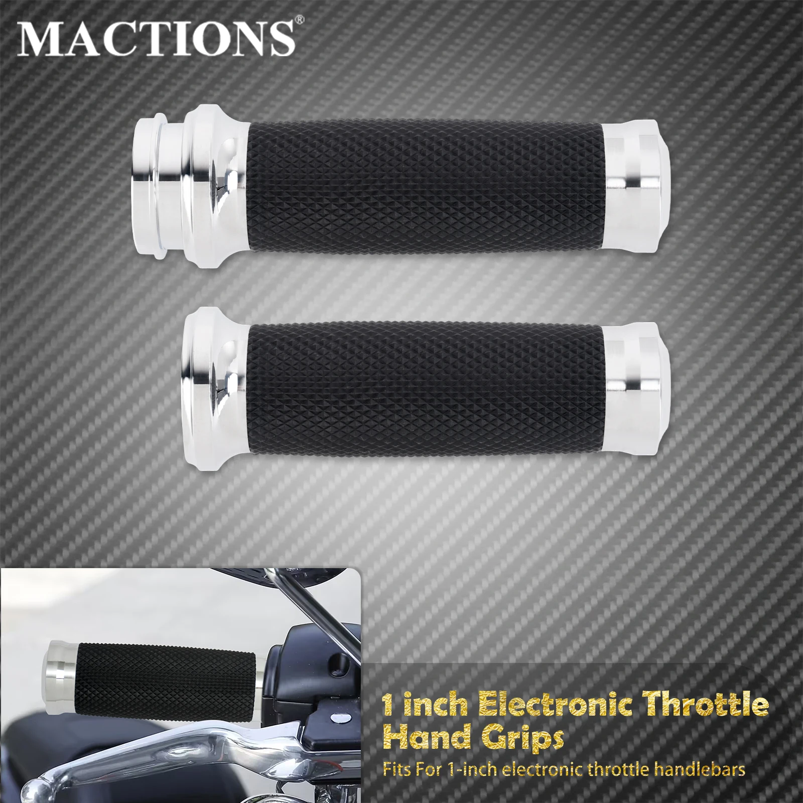

25mm Motorcycle 1'' Electronic Hand Grips Handle Bar Chrome For Harley Dyna Softail Fat Boy Touring Road King Street Glide CVO