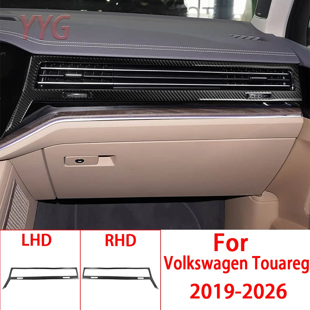 

Декоративная накладка на панель воздуховода пассажирской стороны из карбона для Volkswagen Touareg 2019-2026, аксессуар для интерьера автомобиля