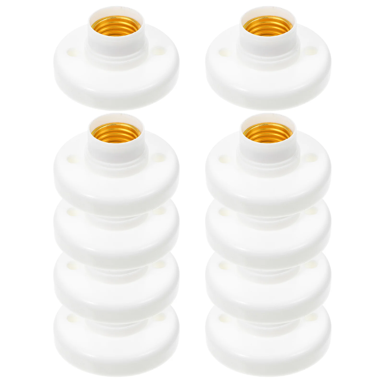 

10pcs E27 Lamp Holder Light Sockets Copper Column Light Bulb Holder Installation LED Bulb Base Socket Replacement