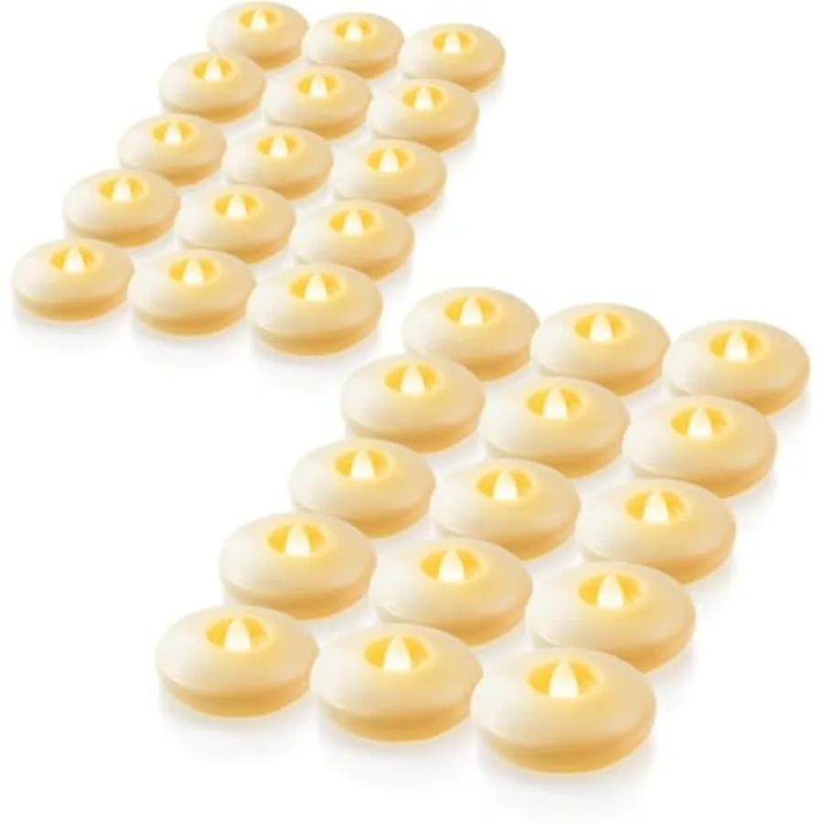 

3" Flameless Led Floating Candles 200+ Hour Battery Operated Flickering Waterproof Tealights for Cylinder Vases Centerpieces at