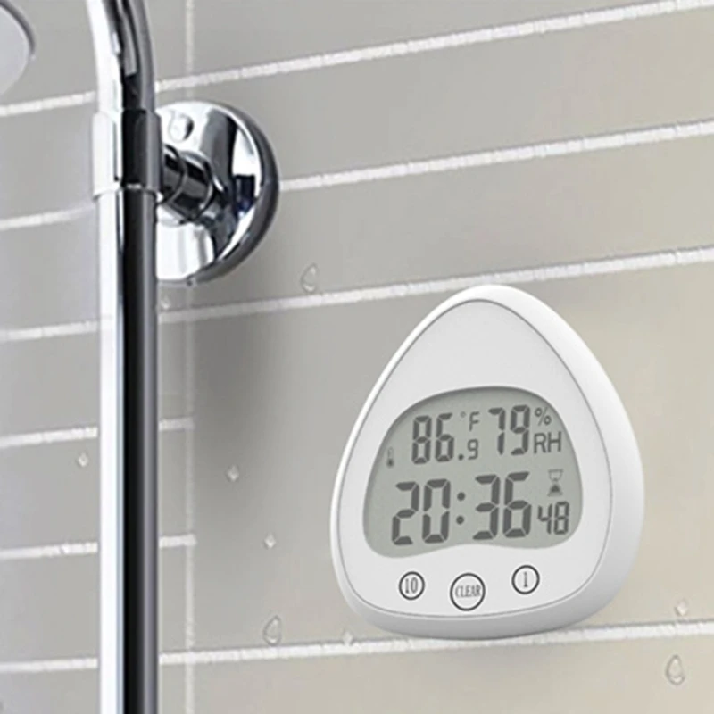 Waterproof Bathroom Clock and Timer for Shower Digital Water Resistant Shower Alarm Clocks with Suction Cup for Bathroom