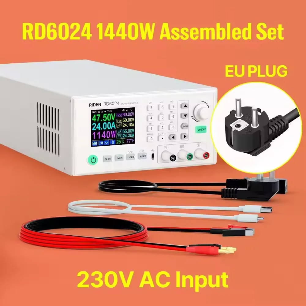 Módulo de carga de batería LED 6024, 60V, 24A, USB, CC a CC, convertidor Buck, banco regulado ajustable Variable, fuente de alimentación de laboratorio