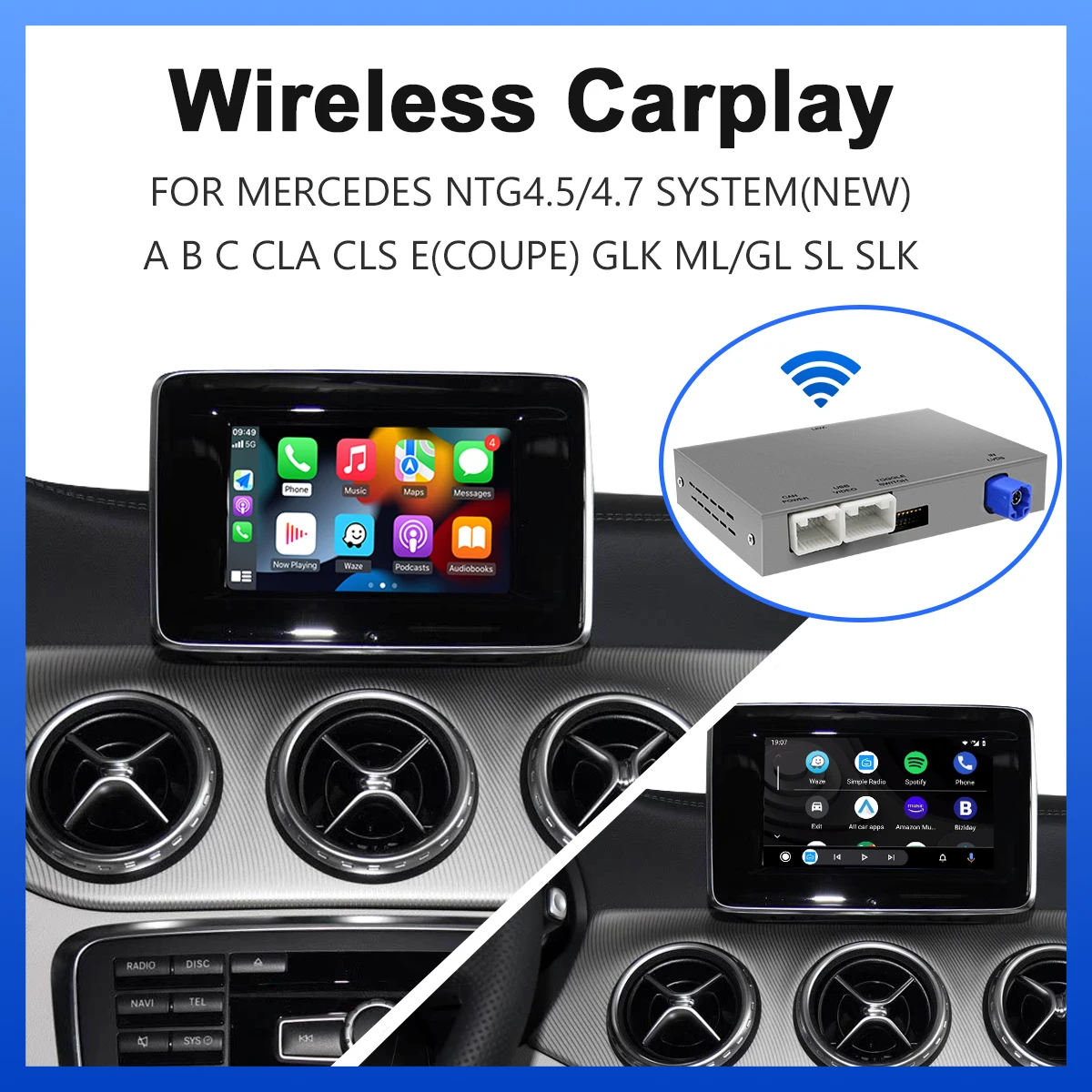 Drahtlose Carplay Android Auto Für Mercedes Benz GLA CLA GLK SLK CLS W204 W176 W246 X204 C117 NTG4.5/4,7 2011-2015 Navigation