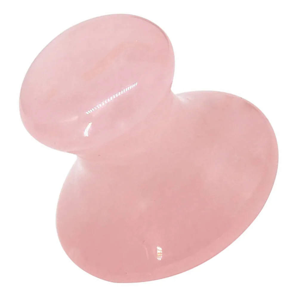 翡翠とローズクォーツのグアシャマッサージツール、きのこ型フェイシャルローラー、しわ除去、目元ケア、携帯用スキンスカルプティングフェイスローラー