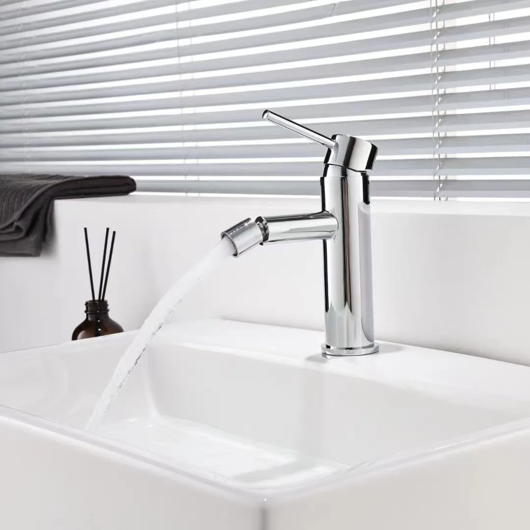 

Chrome Brass Bathroom Bidet Faucet Hot And Cold Water Mixer Basin Faucet