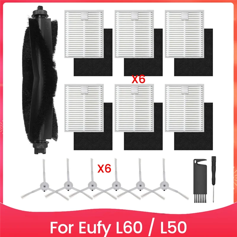 Комплект для замены робота-пылесоса Eufy L60/L50: включает в себя основные боковые щетки и фильтры HEPA.