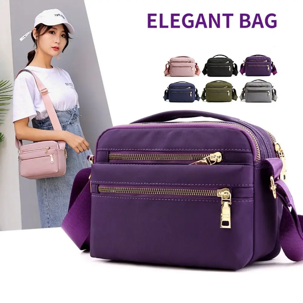 

Vintage Multi Layer Nylon Crossbody Bag Canvas Waterproof Women Backpack Korean Style Zipper Oxford Shoulder Bag Shopping