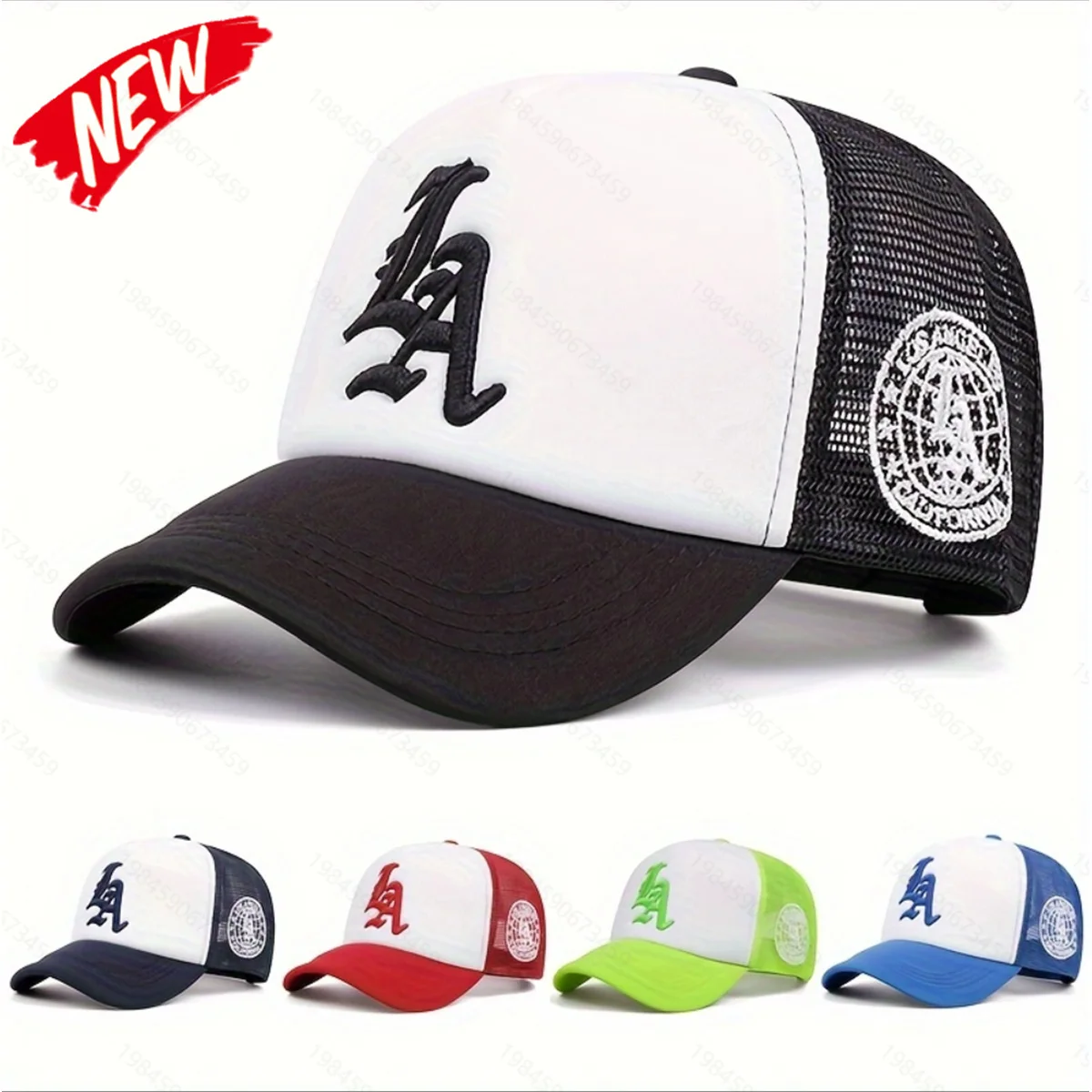 Gorra de béisbol con estampado de LA tierra para hombre, gorro de béisbol con malla, Snapback, ala plana, Skateboard, estilo Hip Hop, Unisex