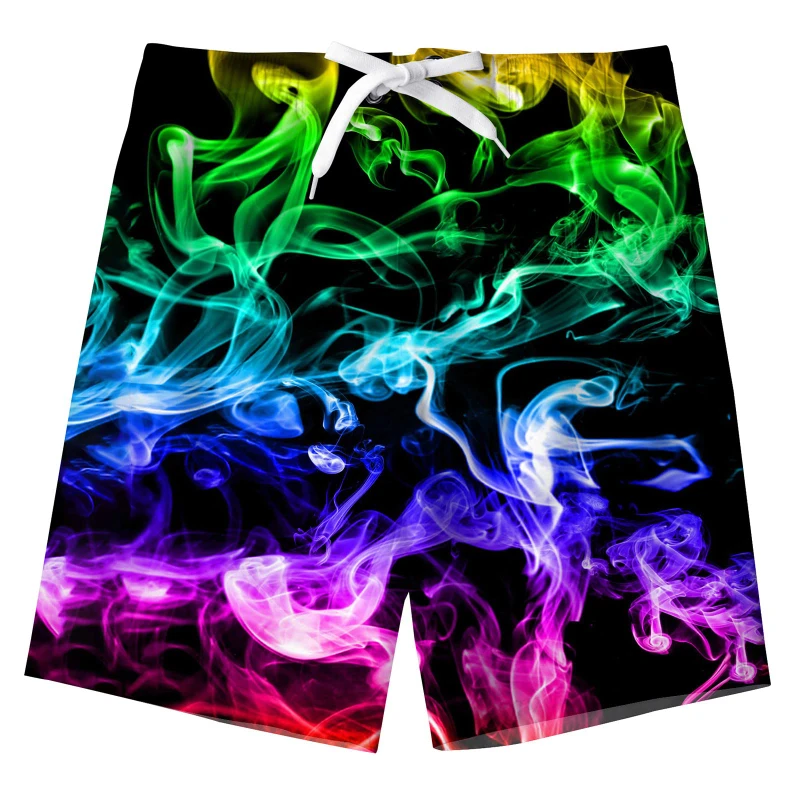 

Fashion Men's Beach Shorts 3D Print Flame Pattern Quick Dry Short Pants Summer Casual Summer Swimming Beach Trunks For Men Kids