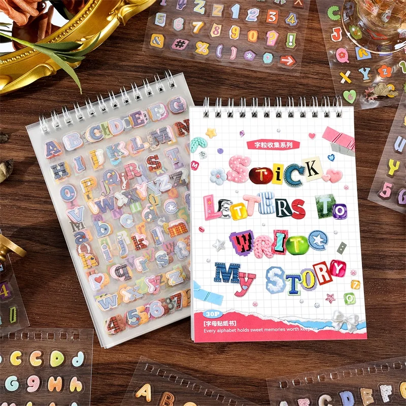 TIANZI 30 Sheets Die Cut Stickers Book Cute Cartoon Decorative Scrapbooking Stationery for Handmade Diary Japanese Style
