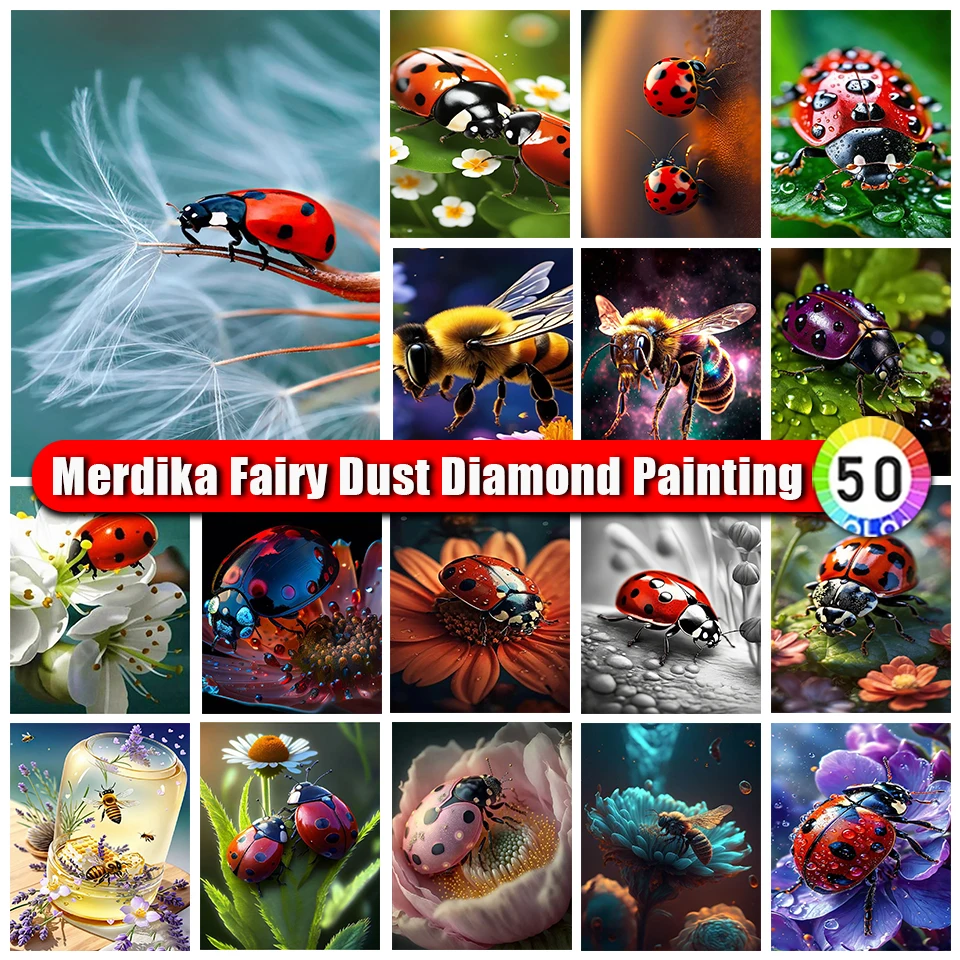 Fairy Dust Diamond Painting Honeybee Diamond Embroidery Animals Full Square/Round Drill Rhinestone Mosaic Embroidery DIY Gift