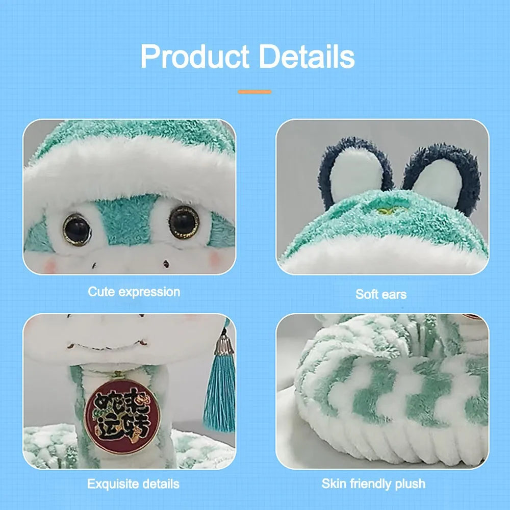 

Мягкая подушка Змеиный год Талисман Китайский стиль Год змеи Талисман Гладкий на ощупь Мультфильм Счастливая змея для друга