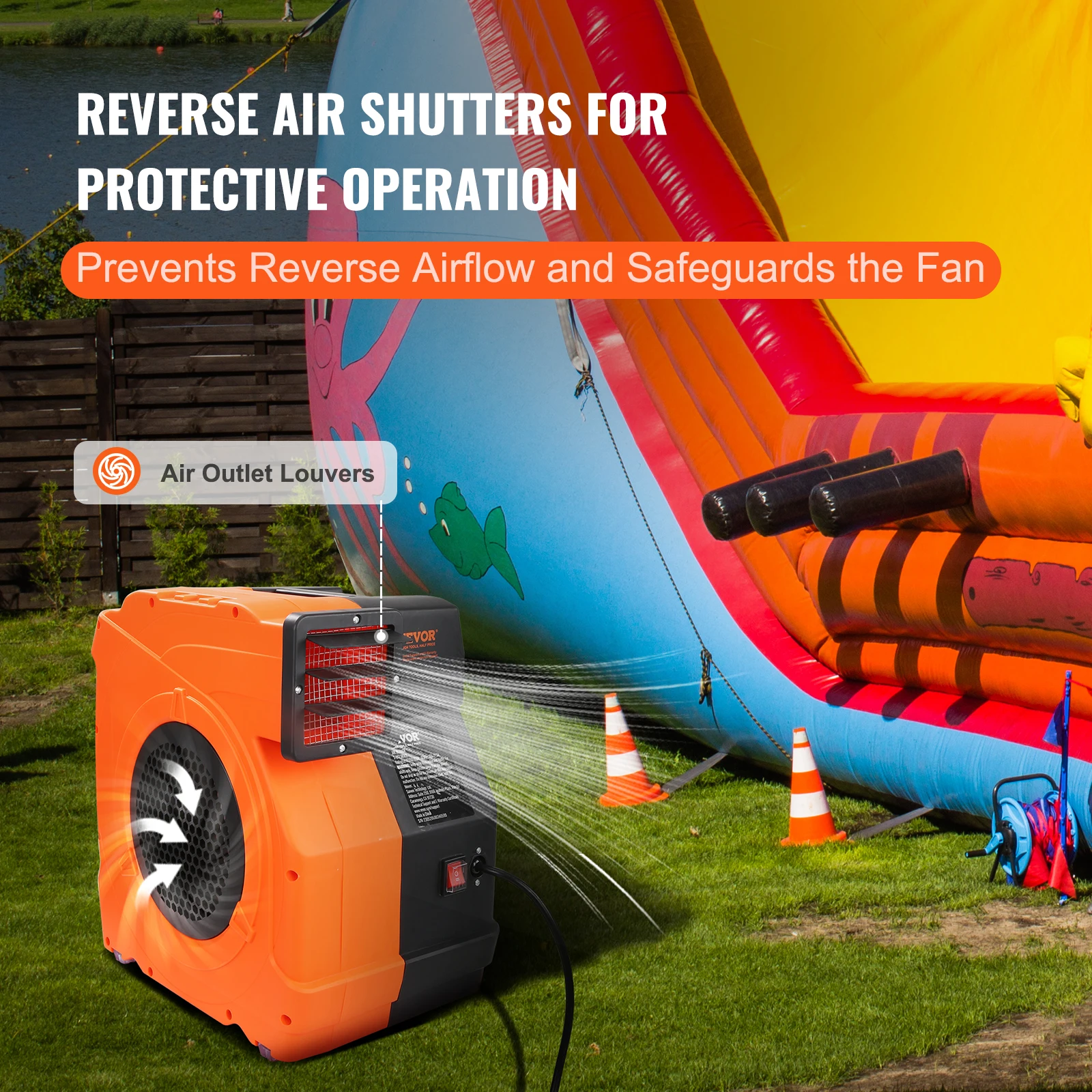 VEVOR Inflatable Blower Bounce House Blower Pump Commercial Inflatables Castle Electric Fan Waterslides Tested to UL Standards