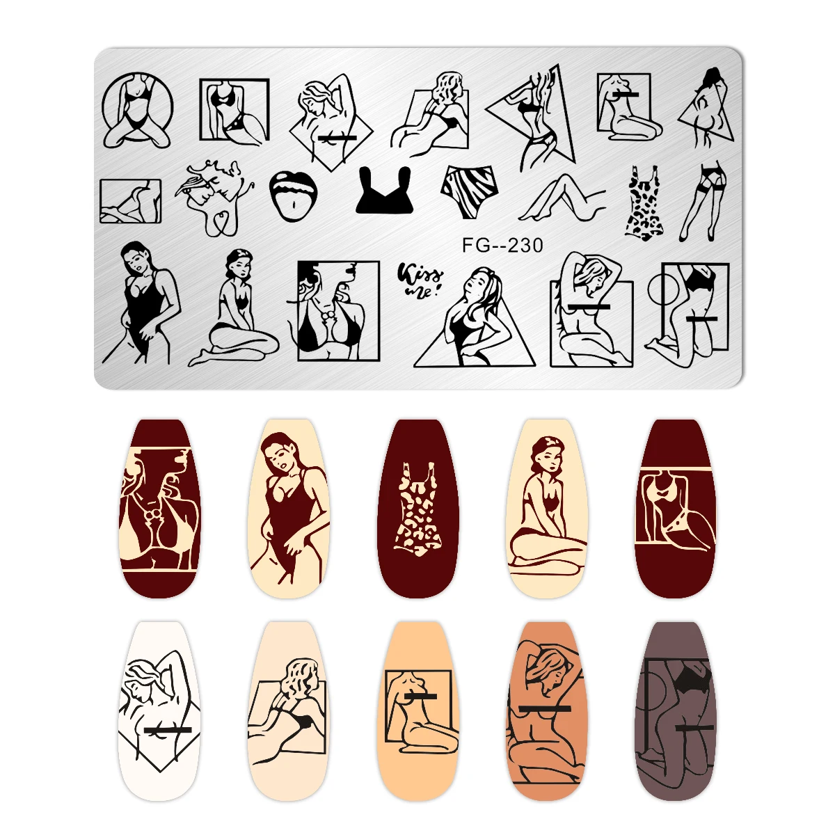 Lody Płytka do stemplowania paznokci Kreskówka Ryba Ptak Niedźwiedź Nail Art Płytka obrazu Geometria zwierząt Roślina Kwiat Wzór Szablon znaczka