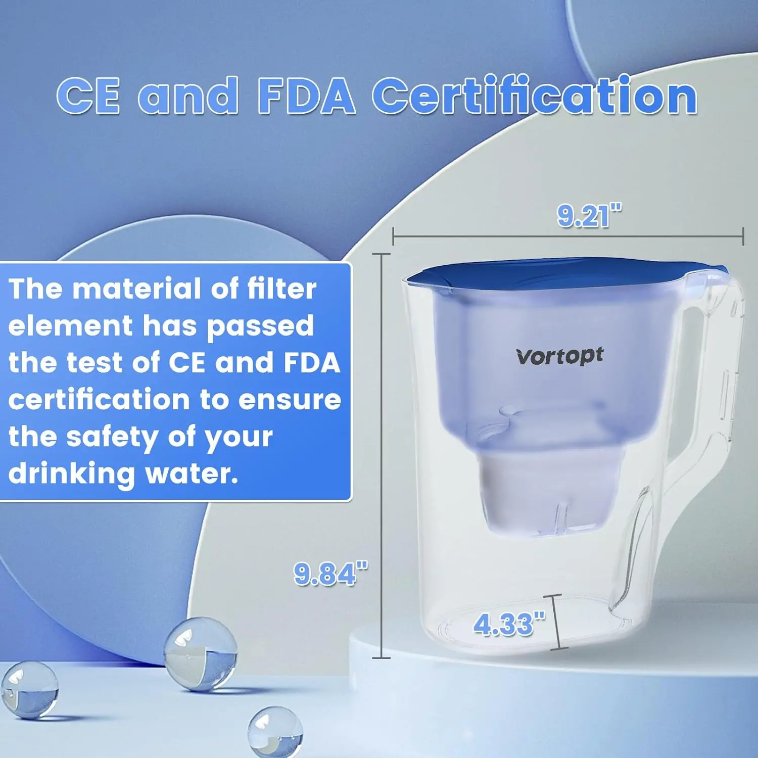 Imagem -02 - Purificador de Água Jarro para Melhor Tap Water Taste Reduz o Cloro e o Chumbo Meses de Vida Bpa l3 Vortopt10-cup