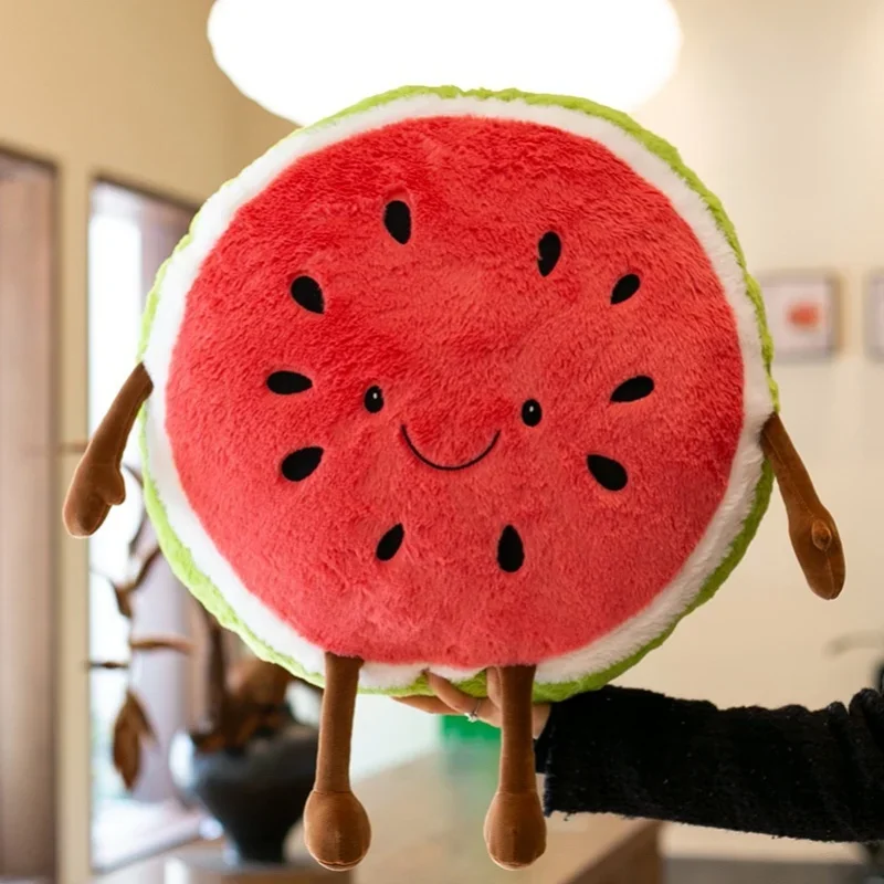 Kawaii Smile Watermelon Cushion Plush Toys Funny Cartoon Fruit Stuffed Pillow Soft Sofa Chair Cushion Lovely Home Decor