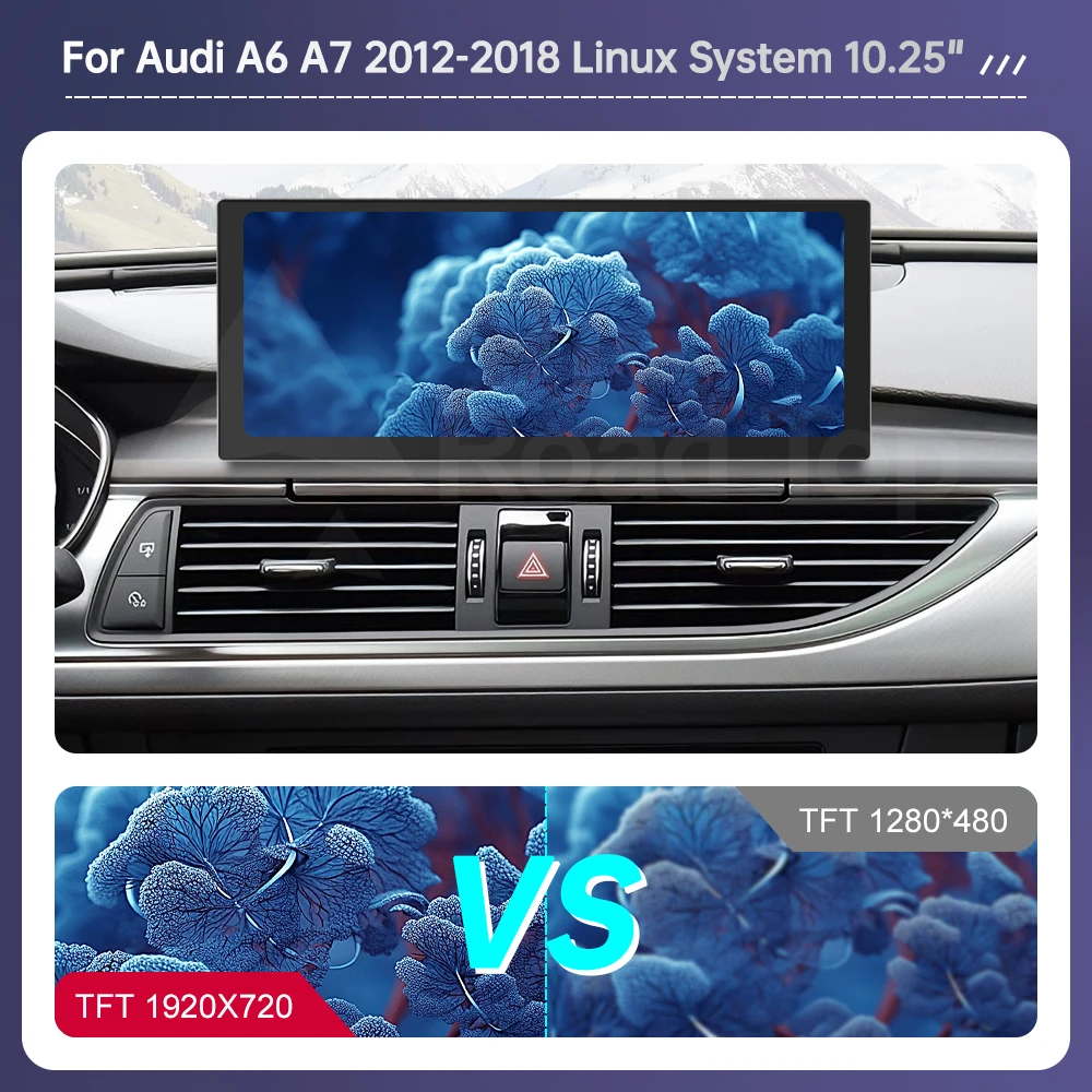 Road Top, autoradio con schermo Linux da 12,3 pollici, compatibile con CarPlay wireless, Android Auto e AirPlay, per Audi A6 C6 e A7 C7, modelli 2011-2018.
