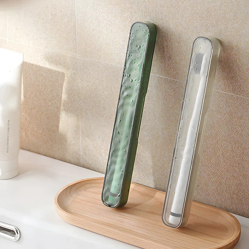 Portable Travel Toothbrush Organizer ABS Dust-proof Toothbrush Box Outdoor Camping Home Bathroom Toothbrush Storage Case