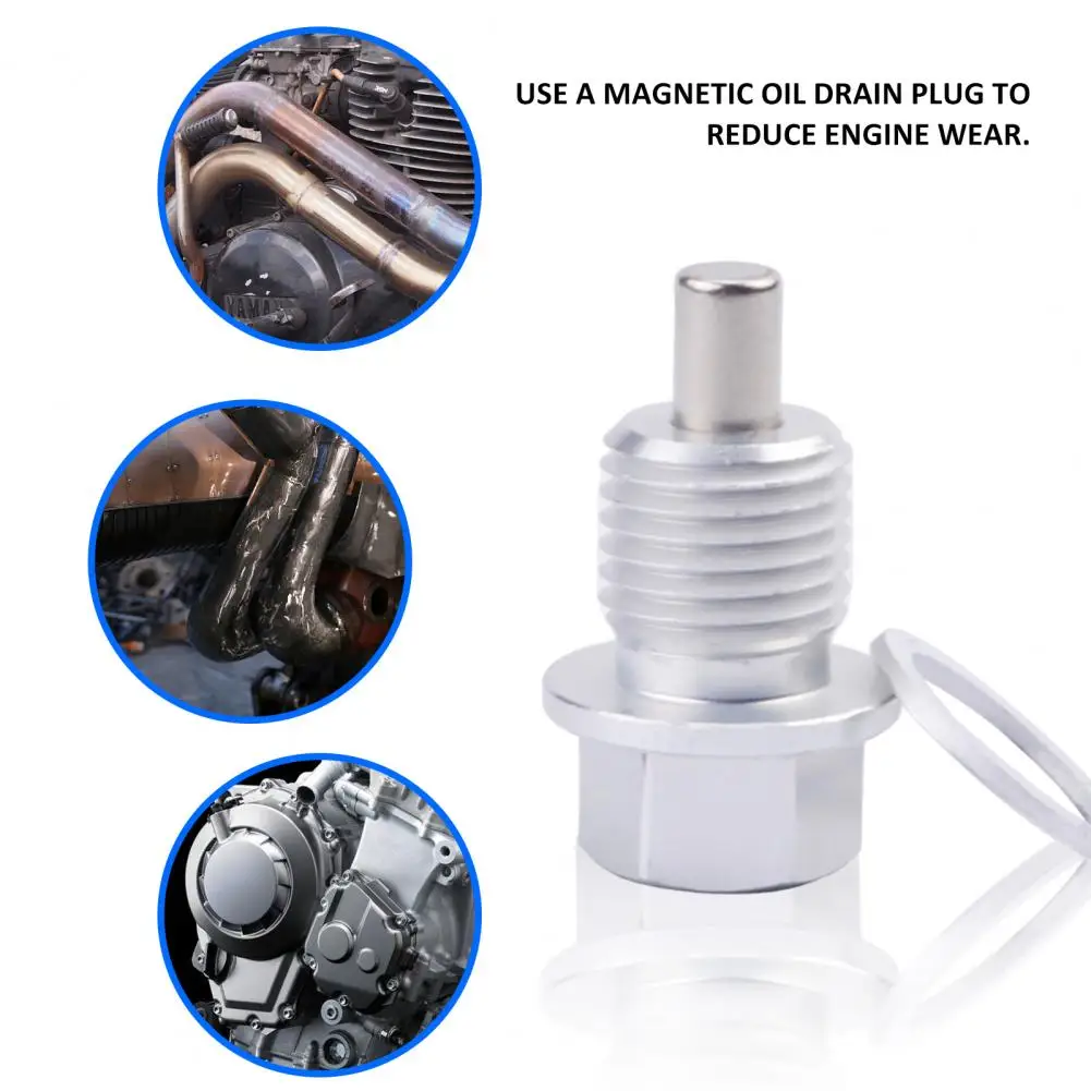 High Strength Oil Drain Screw High Strength Aluminum Alloy Magnetic Oil Drain Plug with M14x1.5 Threaded Magnet for Automotive