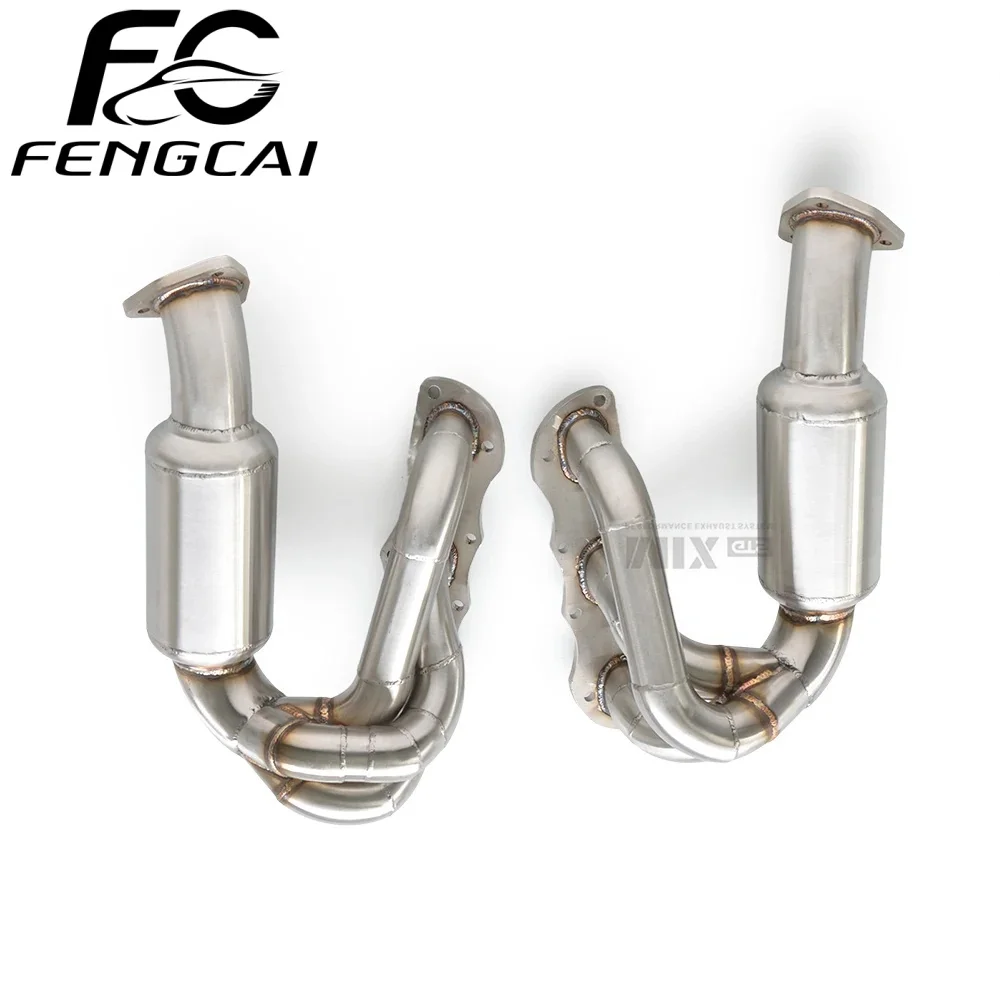 

High flow exhaust manifold for Porsche 981 CaymanBoxster 3.4 stainless steel exhaust downpipe catalytic converter retrofit