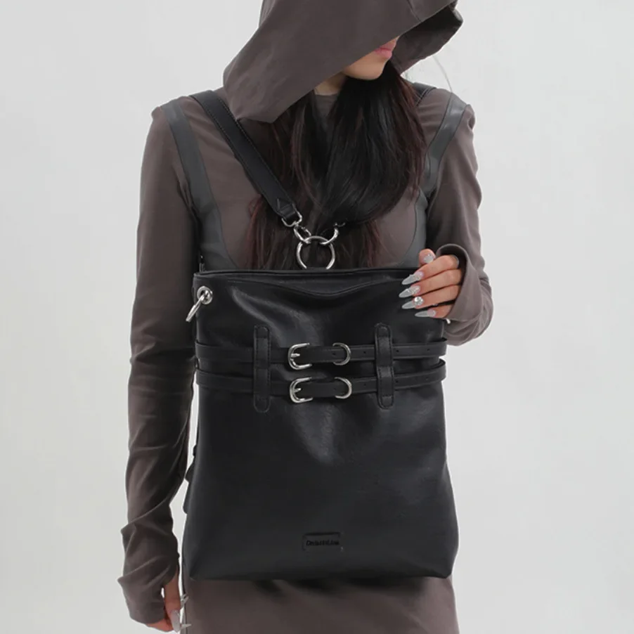 

Женский модный рюкзак Y2K Spicy Girl с несколькими пряжками и большой вместительной ретро-винтажной многофункциональной сумкой с диагональным крестом