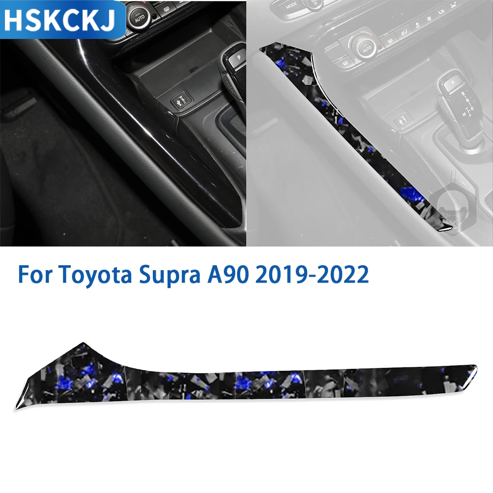 

For Toyota Supra A90 2019-2022 Cent Accessories Real Soft Carbon Fiber Car Interior Gear Shift Side Panel Cover Trim Sticker