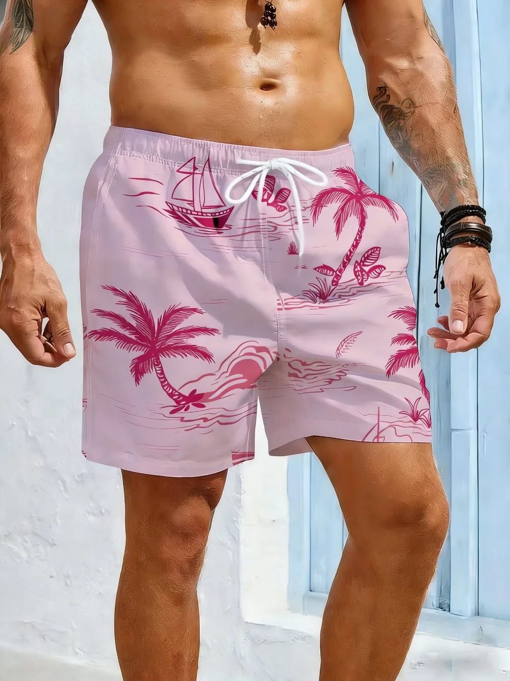 Fashion Hawaii Coconut Tree 3D Print Breatha Quick-dry Men Short Pants Outdoor Leisure Vacation Sand  Beach Parent-Child Shorts
