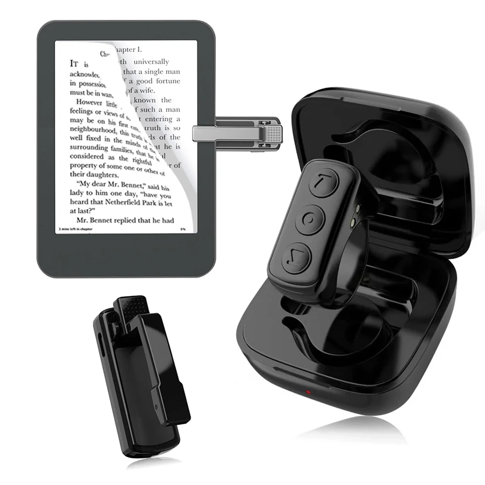 

Контроллер для электронной книги, совместимый с Bluetooth, прокручивающее кольцо 5,0 для камеры TikTok, пульт дистанционного управления для записи видео для Kindle Paperwhite/Oasis