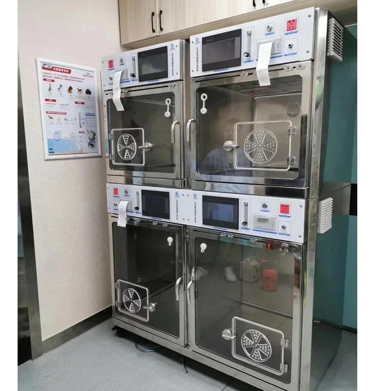 ICU Cage Controlled Oxygen Supply Cage Composite Animal Medical Monitoring Functional Cabin Hospital Veterinery Animal Equipment