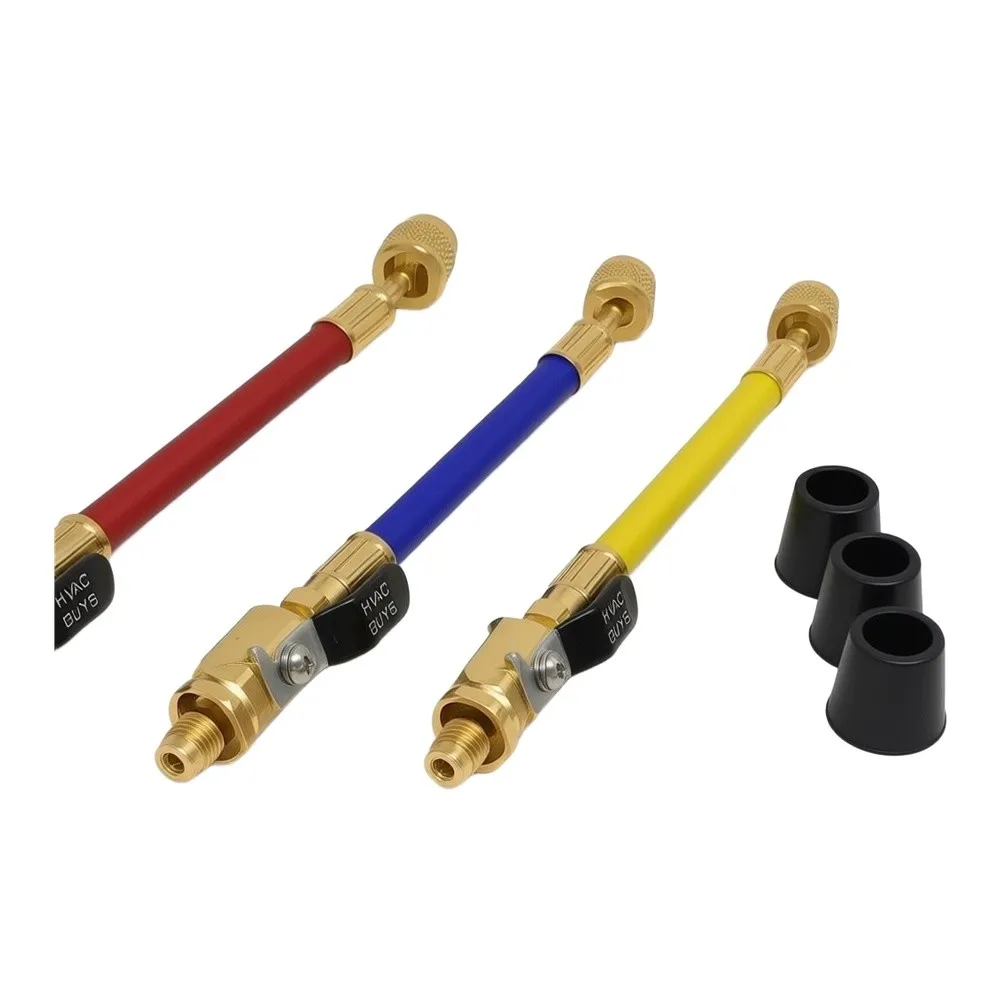 For Professional Technicians 1 4inch X 1 4inch HVAC Hose Kit Solid Brass Construction Oil Resistant Design For R410A Systems